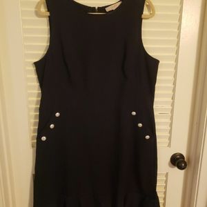 LOFT Blk dress with pearl accents  sz 16 but fits like 14